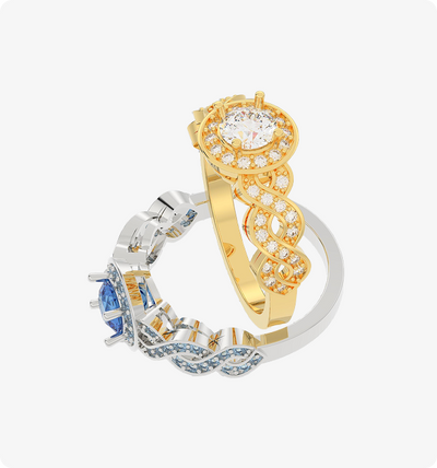 Diamond Crown Halo Ring
