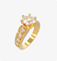 خاتم هالة بتاج من الألماس