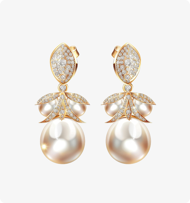 Pearl Drop Sparkle Earrings